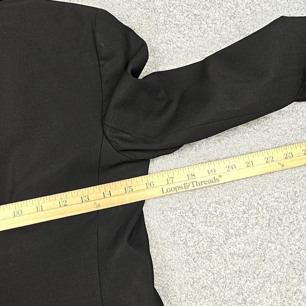 Theory Blazer Womens 2 Black Wool One Button Lined Tailored Jacket Workwear - Picture 10 of 11